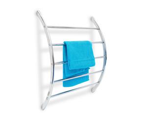 Toallero pared Soporte de toallas Estante para baño 5 barras cromado Curvado