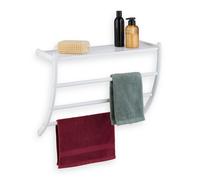 Relaxdays Toallero con balda para pared blanco blanco