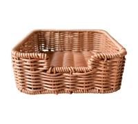 Toallero Pequeño Modelo Bandeja Cuadrada de Ratán Imitado para | Dispensador de Toallas Manos para Propietarios, Catering, Restaurante, Picnic, Buffet,