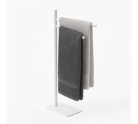Relaxdays Toallero de acero inoxidable de 2 barras blanco