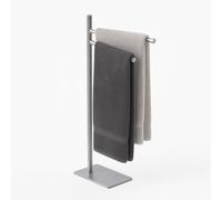 Toallero Relaxdays, HxPxF: 78 x 33,5 x 14 cm, Acero Inoxidable, 2 Barras Ajustables, toallero de pie, Plateado