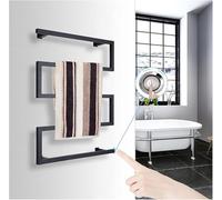 Toalleros electricos bajo Consumo Negro 89W, Calentador de Toallas electrico Pared Acero Inoxidable radiador calienta con 5 Bar secador de Toallas baño electrico
