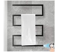 Toalleros electricos bajo Consumo Negro 89W, Calentador de Toallas electrico Pared Acero Inoxidable radiador calienta con 5 Bar secador de Toallas baño electrico
