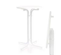Toboli Mesa Bistro Plegable Blanca Redonda Ø 80cm Mesa de pie para Interior/Exterior 110cm de Alto