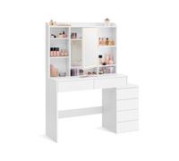 Tocador con Luces LED de Brillo Ajustable Mesa de Maquillaje con Espejo Blanco
