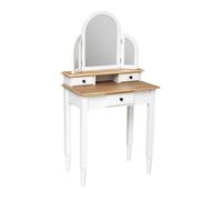 Tocador de dormitorio solen 3 espejos 3c blanco y roble 67 cm