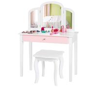 Tocador infantil para maquillaje - Tocador para niños - Mueble de juego para cosméticos - Tocador de princesa para niñas