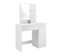 Tocador krugersdorp mesa de maquillaje con espejo aglomerado 138 x 90 x 38 cm - blanco [en.casa]