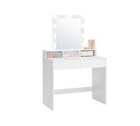 Tocador Luces LED con Brillo Ajustable Mesa de Maquillaje con Espejo Blanco