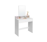 Tocador Mesa de Maquillaje con Espejo Grande Estilo Moderno Blanco