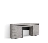Tocador Skraut Home con cajón, 177x35x75cm, Módulo una puerta, Cajonera de cuatro cajones, Varios colores disponibles Cement