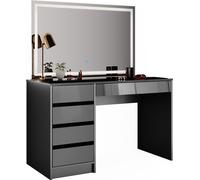 Tocador Vicco Sherry Antracita 120 cm con espejo LED, Model 36839