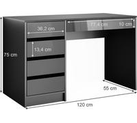Tocador Vicco Sherry Antracita 120 cm sin espejo, Model 36730