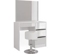 Tocador Vicco Sherry Blanco 90 cm con espejo y taburete, Model 39579