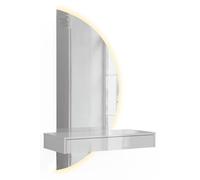 Tocador Vicco Sherry Blanco alto brillo 81.4 cm con espejo LED, a la derecha, Model 61307