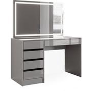 Tocador Vicco Sherry Gris 120 cm con espejo LED, Model 38788