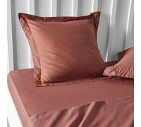 Today Essential - Juego de 2 Fundas de Almohada de 63 x 63 cm, 100% algodón Liso, Terracota