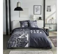 TODAY - Juego de Cama para Cama de 2 Personas, 220 x 240 cm y 2 Fundas de Almohada de 63 x 63 cm, Estampado Java 1,14, Color Negro