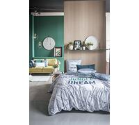 TODAY Jungle Dream - Juego de edredón, algodón, Gris/Blanco/Verde, 260 x 240 cm