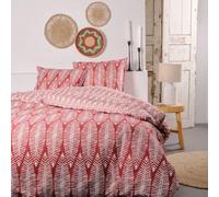 TODAY Sunshine - Juego de Cama Doble (220 x 240 cm), Color Rojo y Blanco
