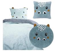 Today TOD3574641306816 Juego de Cama Infantil con Cojín y Alfombra de Mechones - 140 x 200 cm - Algodón