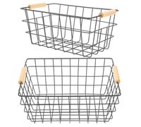 Toddmomy 2 Cestas Metálicas Rectangulares de Hierro para Almacenamiento Versátil Gran Capacidad, para Snacks y Objetos Diversos Hogar Color Aleatorio