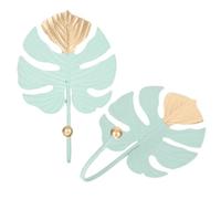 Toddmomy 2 Ganchos Creativos de Pared Diseño de Hoja de Monstera, Metal sin Taladro, Mini Perchero para Baño, Ropa y Toallas, Estilo Natural y Funcional