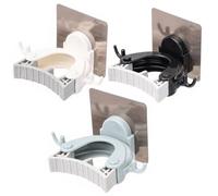 Toddmomy 3 Piezas Colgador de Escobas y Fregonas de ABS Ppr, Diseño Astas | Montaje sin Perforación y Adhesivo, Pared sin Marcas, para Lavadero y Cocina, Orden Práctico
