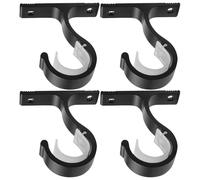 Toddmomy 4 Piezas Soporte para Barra de Cortina Aluminio de Techo y Pared | Placas Integradas, Base Metálica Reforzada, para Persianas y Varillas, Estilo Minimalista Moderno