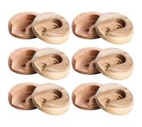 Toddmomy 6 Pares Soportes de Madera para Barra de Armario, Robustos | Bridas para Varilla de Armario, Montaje sin Taladro, Desmontables, Uso en Cortina y Ropero, Madera