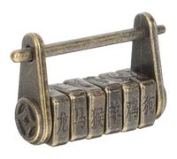 Toddmomy Candado Chino Antiguo de Aleación de Zinc Dorado Combinación, Cerradura Retro Clásica sin Óxido ni Desvanecimiento para Seguridad en Maletas y Gabinetes