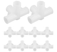 Toddmomy Conectores de Varilla para Armario de 4 Vías 13mm, 10 Piezas | Plástico Blanco, Instalación sin Herramientas, Soporte Anticaída, para Varillas Secadoras y Estantes