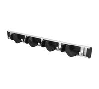 Toddmomy Estantería Colgante de Aluminio y Abs para Escobas y Trapeadores 5 Ganchos de Carga Fuerte para Hogar y Trastero Color Negro