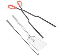 Toddmomy Juego de Pala para Chimenea de Hierro Resistente Mango Cómodo, Pala para Limpiar Cenizas y Carbón, Herramienta Práctica para Estufas y Barbacoas
