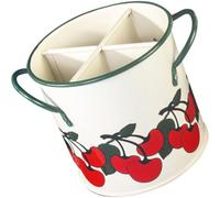 Toddmomy Organizador de Utensilios de Cocina Cubertero para Mantener Cubiertos y Tenedores Retro de Hierro 4 Compartimentos y Asas Encimera