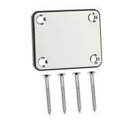 Toddmomy Placa de Conexión del Mástil para Guitarra, Metal y Plástico, Tornillos, Repuesto y Decoración, Plata