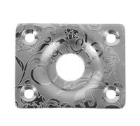 Toddmomy Placa de conexión para guitarra grabada de plata estilo vintage | Placa de interfaz de salida cuadrada de acero inoxidable para guitarra/bajo eléctrico | Accesorio para instrumentos de