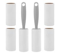 Toddmomy Rodillo Quitapelusas Portátil Reutilizable para Ropa y Mascotas, Adhesivo de Alta Adherencia, Mango Ergonómico Gris, Incluye 1 Rollo de 40 Hojas y 4 Rollos de 60 Hojas, Adecuado