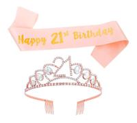 Toddmomy Set de Diadema y Correa de Hombro Dorada para Fiesta de Cumpleaños, Ligera y Elegante, Adecuado para Niñas y Amigas en Celebraciones Obsequios