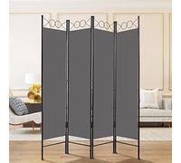 Todeco Biombo Interior Gris 4 Paneles 160x180cm