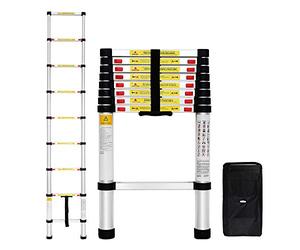 Todeco Escalera Telescópica, Escalera Plegable, Bolsa de Transporte, 2,6 M