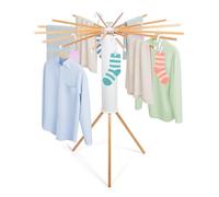 Todeco Tendedero Circular de Madera con 10 Pinzas para Tender La Ropa