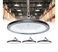 TODEHI 4pcs 150W UFO LED Lámpara Alta Bahía Naves Industriales Focos | 6500K Iluminación de Almacén Interior Techo IP65 Impermeable Campana Industrial High Bay Light para Talleres Garaje Fábrica