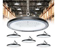 TODEHI 6pcs 200W UFO LED Lámpara Alta Bahía Naves Industriales Focos | 6500K Iluminación de Almacén Interior Techo IP65 Impermeable Campana Industrial High Bay Light para Talleres Garaje Fábrica
