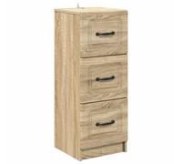 Todiikf Cajonera de madera de roble Sonoma, 33 x 34,5 x 87 cm | Mueble auxiliar compacto con 3 cajones para salón y pasillo, construcción estable con capacidad de carga de 60 kg.