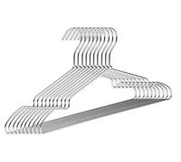 TODO HOGAR Percha Aluminio en Pack de 10, 20, 30 Y 40 Und. Perchas de Metal de 42 cm de Largo, Inoxidables y Resistentes, Color Plata, 20 Und.