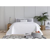 Todocama - Colcha boutí Fina con diseño de Rombos, para Primavera, Verano, otoño e Invierno. 100% Microfibra Extra Suave. Colcha Cubre Cama Multiusos. Cama 80/90-180x260cm Blanco