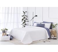 Todocama - Colcha boutí Fina con diseño piqué, para Primavera, Verano, otoño e Invierno. 100% Microfibra Extra Suave. Colcha Cubre Cama Multiusos. Cama 120/135-230x260cm Blanco