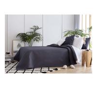 Todocama - Colcha boutí fina de microfibra 4 estaciones con diseño rombos Dark gray 90