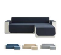 Todocama Funda Cubre Sofá Chaise Long Derecho 240 cm, Protector Acolchado Piqué, Antiácaros, Fácil de Limpiar, (Gris Oscuro)